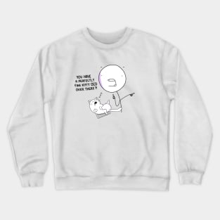 Cat on iPad Crewneck Sweatshirt